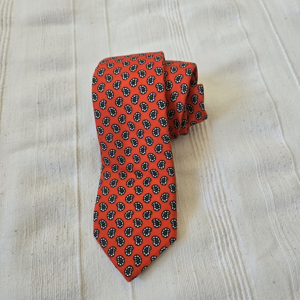 Polo by Ralph Lauren Paisley 100% Silk Tie Hand‎ Made in Italy